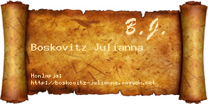 Boskovitz Julianna névjegykártya